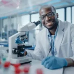 Medical Laboratory Scientist analyzing samples at DELSU's modern diagnostic laboratory facility